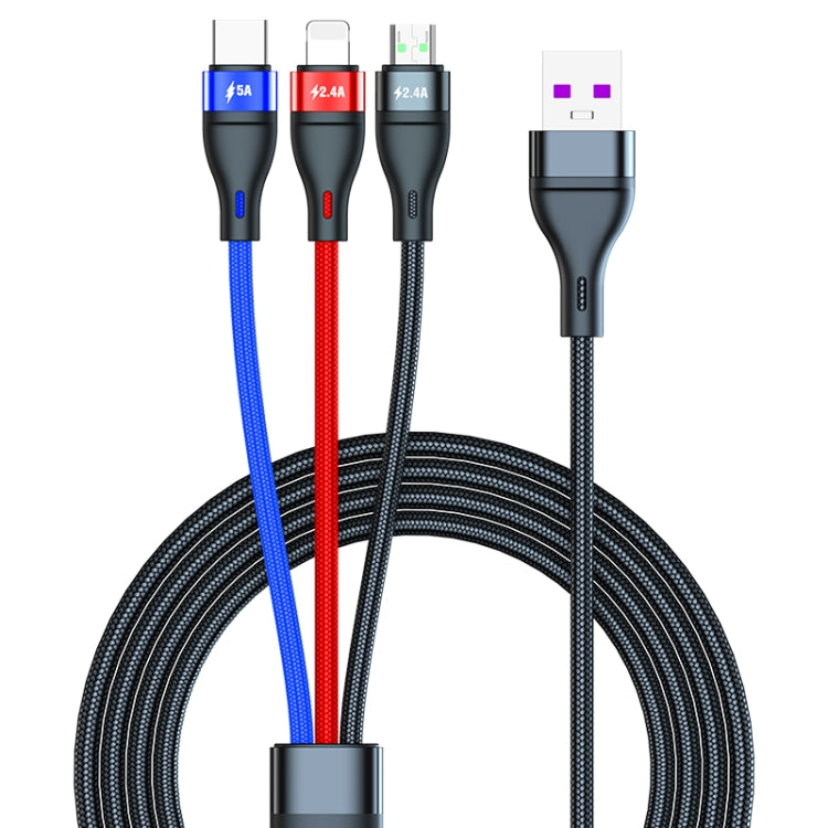 كابل شحن سريع USB إلى Micro USB + USB-C / Type-C + 8 دبابيس