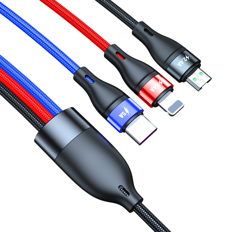كابل شحن سريع USB إلى Micro USB + USB-C / Type-C + 8 دبابيس