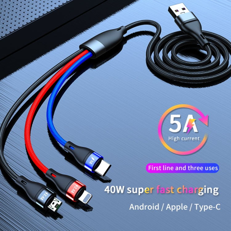 كابل شحن سريع USB إلى Micro USB + USB-C / Type-C + 8 دبابيس