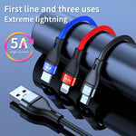 كابل شحن سريع USB إلى Micro USB + USB-C / Type-C + 8 دبابيس