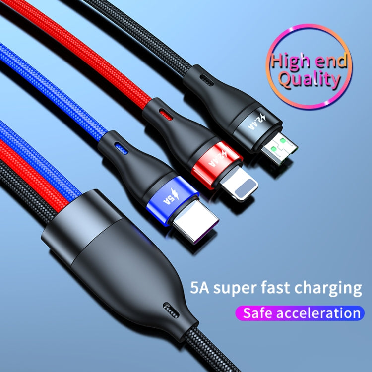 كابل شحن سريع USB إلى Micro USB + USB-C / Type-C + 8 دبابيس