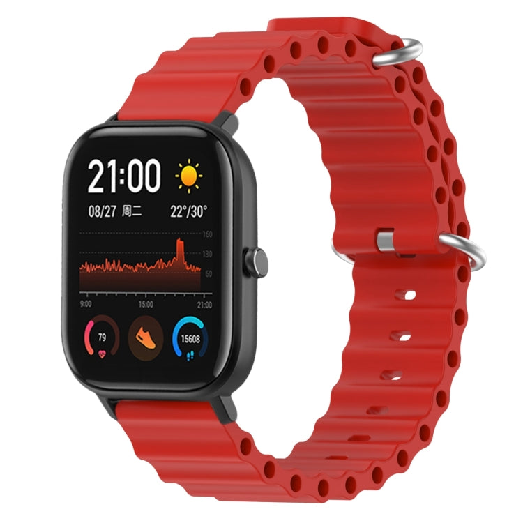 Ocean Style Solid Color Silicone Watch Band, For Amazfit GTR 4 22mm, For Amazfit GTS 4 Mini 20mm