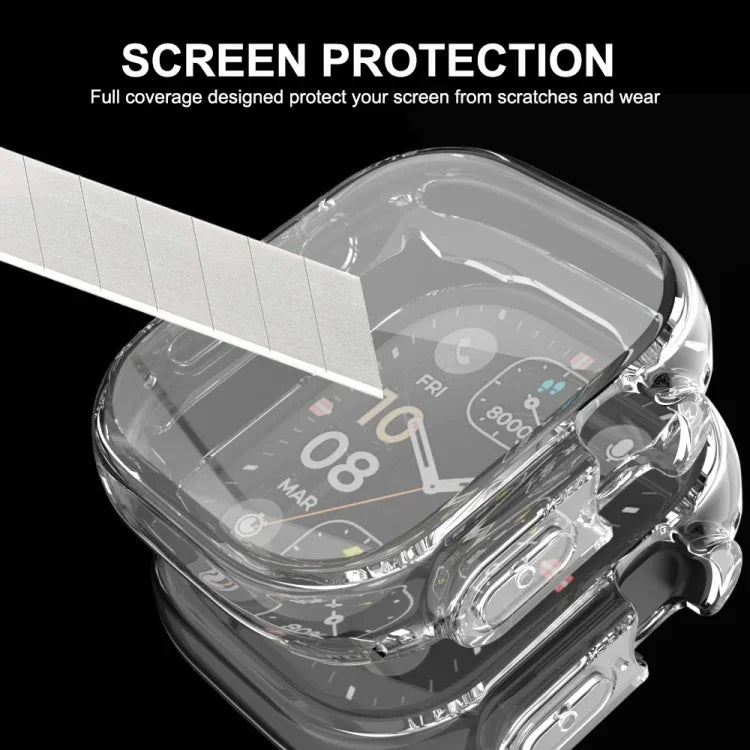غطاء شفاف ناعم كامل من TPU مع فيلم شاشة لسلسلة Apple Watch Ultra / Ultra 2 49مم من ENKAY