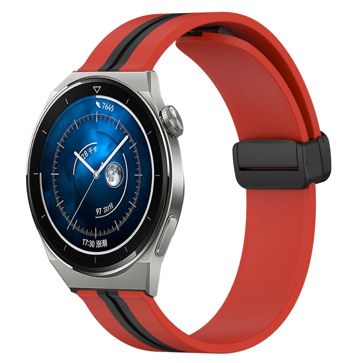 22mm Folding Magnetic Clasp Silicone Watch Band, For Huawei Watch GT3 Pro 46mm, For Huawei Watch GT3 46mm, For Huawei Watch GT Runner, For Huawei Watch 3