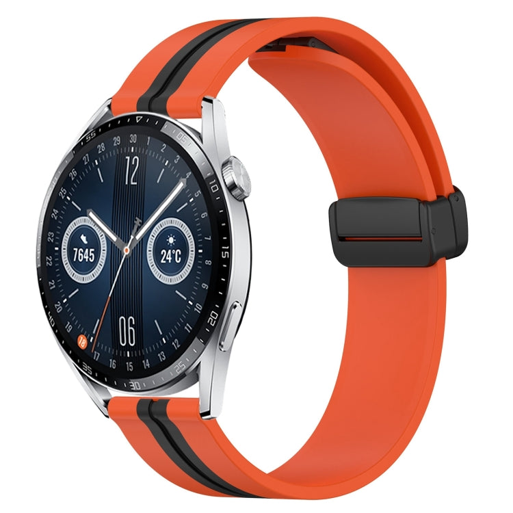 22mm Folding Magnetic Clasp Silicone Watch Band, For Huawei Watch GT3 Pro 46mm, For Huawei Watch GT3 46mm, For Huawei Watch GT Runner, For Huawei Watch 3