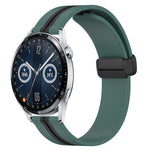 22mm Folding Magnetic Clasp Silicone Watch Band, For Huawei Watch GT3 Pro 46mm, For Huawei Watch GT3 46mm, For Huawei Watch GT Runner, For Huawei Watch 3