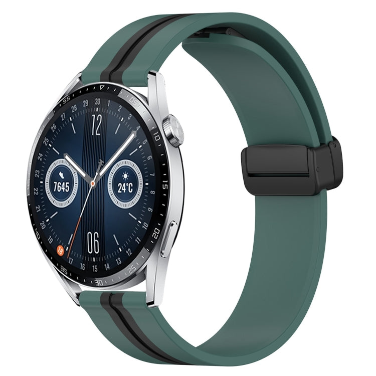 22mm Folding Magnetic Clasp Silicone Watch Band, For Huawei Watch GT3 Pro 46mm, For Huawei Watch GT3 46mm, For Huawei Watch GT Runner, For Huawei Watch 3