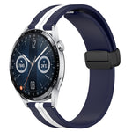 22mm Folding Magnetic Clasp Silicone Watch Band, For Huawei Watch GT3 Pro 46mm, For Huawei Watch GT3 46mm, For Huawei Watch GT Runner, For Huawei Watch 3
