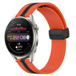 22mm Folding Magnetic Clasp Silicone Watch Band, For Huawei Watch 3 Pro, For Huawei GT2 Pro, For Huawei Watch GT 2E, For Huawei GT2 46mm