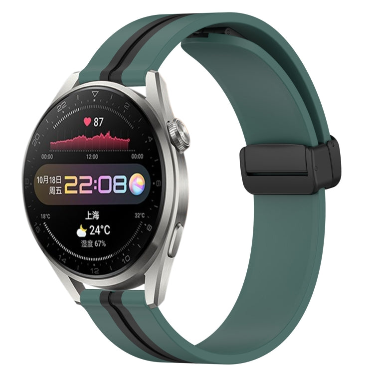 22mm Folding Magnetic Clasp Silicone Watch Band, For Huawei Watch 3 Pro, For Huawei GT2 Pro, For Huawei Watch GT 2E, For Huawei GT2 46mm