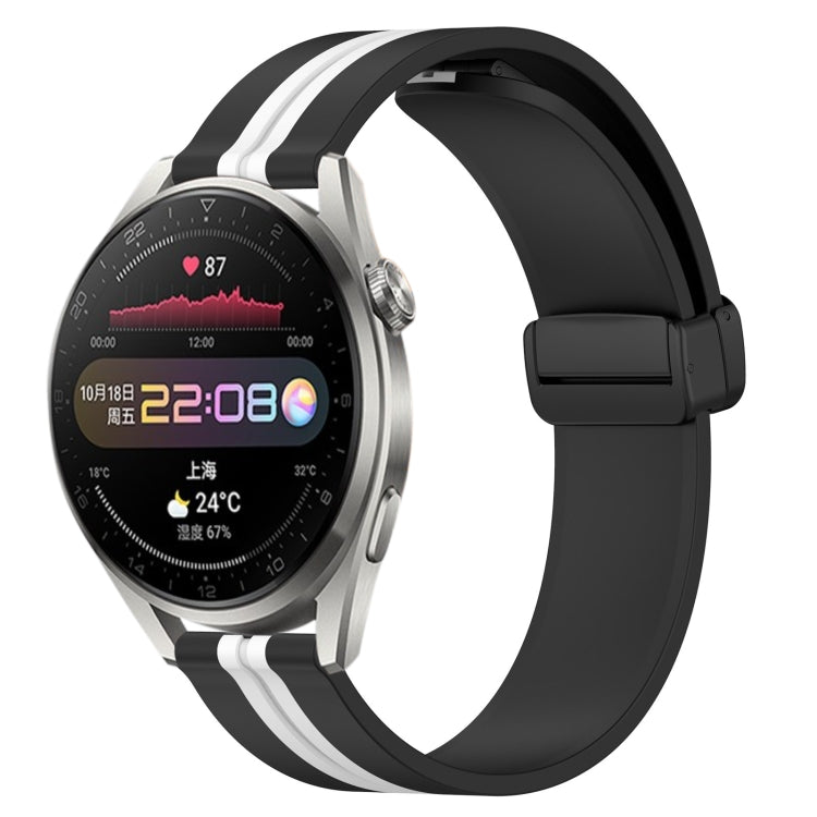22mm Folding Magnetic Clasp Silicone Watch Band, For Huawei Watch 3 Pro, For Huawei GT2 Pro, For Huawei Watch GT 2E, For Huawei GT2 46mm