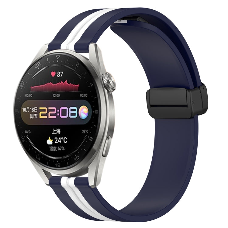 22mm Folding Magnetic Clasp Silicone Watch Band, For Huawei Watch 3 Pro, For Huawei GT2 Pro, For Huawei Watch GT 2E, For Huawei GT2 46mm
