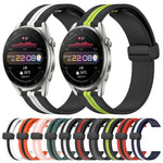 22mm Folding Magnetic Clasp Silicone Watch Band, For Huawei Watch 3 Pro, For Huawei GT2 Pro, For Huawei Watch GT 2E, For Huawei GT2 46mm