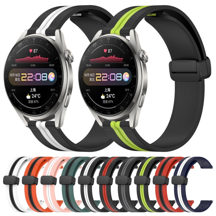 22mm Folding Magnetic Clasp Silicone Watch Band, For Huawei Watch 3 Pro, For Huawei GT2 Pro, For Huawei Watch GT 2E, For Huawei GT2 46mm