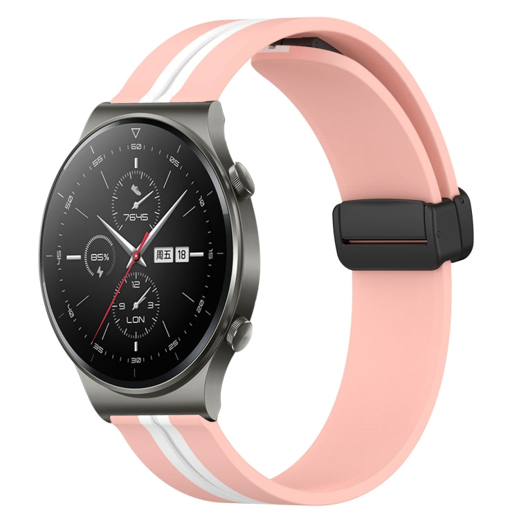 22mm Folding Magnetic Clasp Silicone Watch Band, For Huawei Watch 3 Pro, For Huawei GT2 Pro, For Huawei Watch GT 2E, For Huawei GT2 46mm