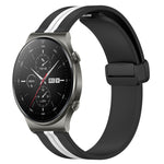 22mm Folding Magnetic Clasp Silicone Watch Band, For Huawei Watch 3 Pro, For Huawei GT2 Pro, For Huawei Watch GT 2E, For Huawei GT2 46mm