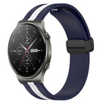 22mm Folding Magnetic Clasp Silicone Watch Band, For Huawei Watch 3 Pro, For Huawei GT2 Pro, For Huawei Watch GT 2E, For Huawei GT2 46mm