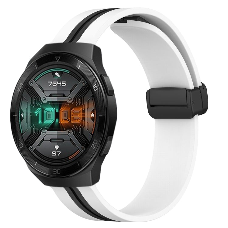 22mm Folding Magnetic Clasp Silicone Watch Band, For Huawei Watch 3 Pro, For Huawei GT2 Pro, For Huawei Watch GT 2E, For Huawei GT2 46mm