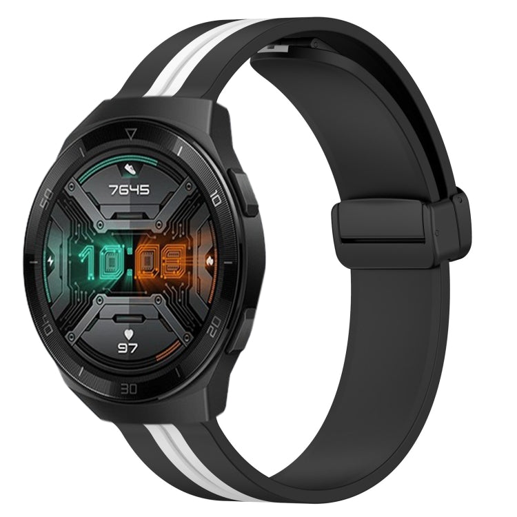 22mm Folding Magnetic Clasp Silicone Watch Band, For Huawei Watch 3 Pro, For Huawei GT2 Pro, For Huawei Watch GT 2E, For Huawei GT2 46mm