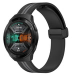 22mm Folding Magnetic Clasp Silicone Watch Band, For Huawei Watch 3 Pro, For Huawei GT2 Pro, For Huawei Watch GT 2E, For Huawei GT2 46mm