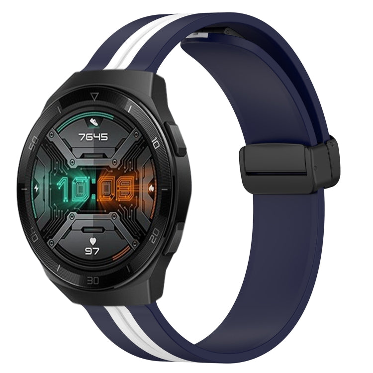 22mm Folding Magnetic Clasp Silicone Watch Band, For Huawei Watch 3 Pro, For Huawei GT2 Pro, For Huawei Watch GT 2E, For Huawei GT2 46mm