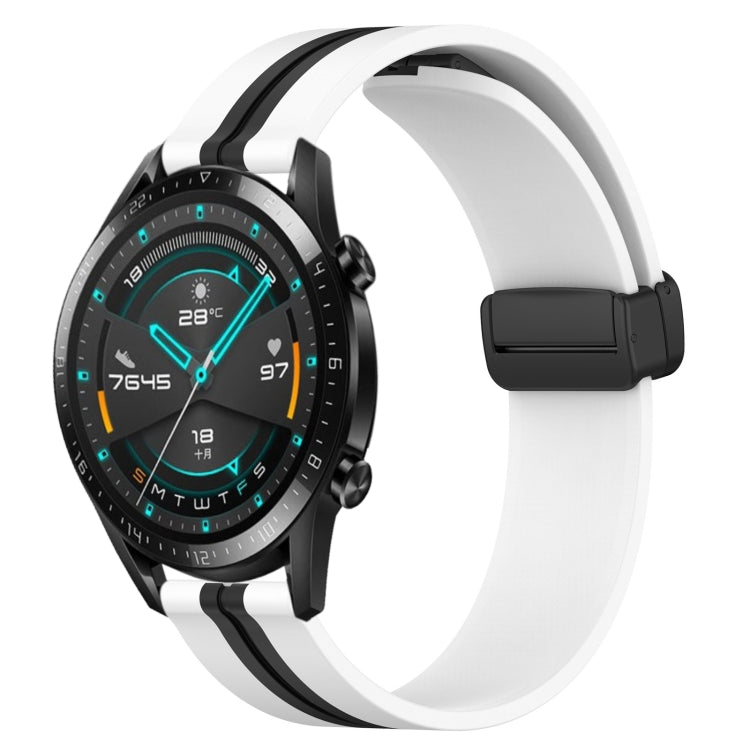22mm Folding Magnetic Clasp Silicone Watch Band, For Huawei Watch 3 Pro, For Huawei GT2 Pro, For Huawei Watch GT 2E, For Huawei GT2 46mm