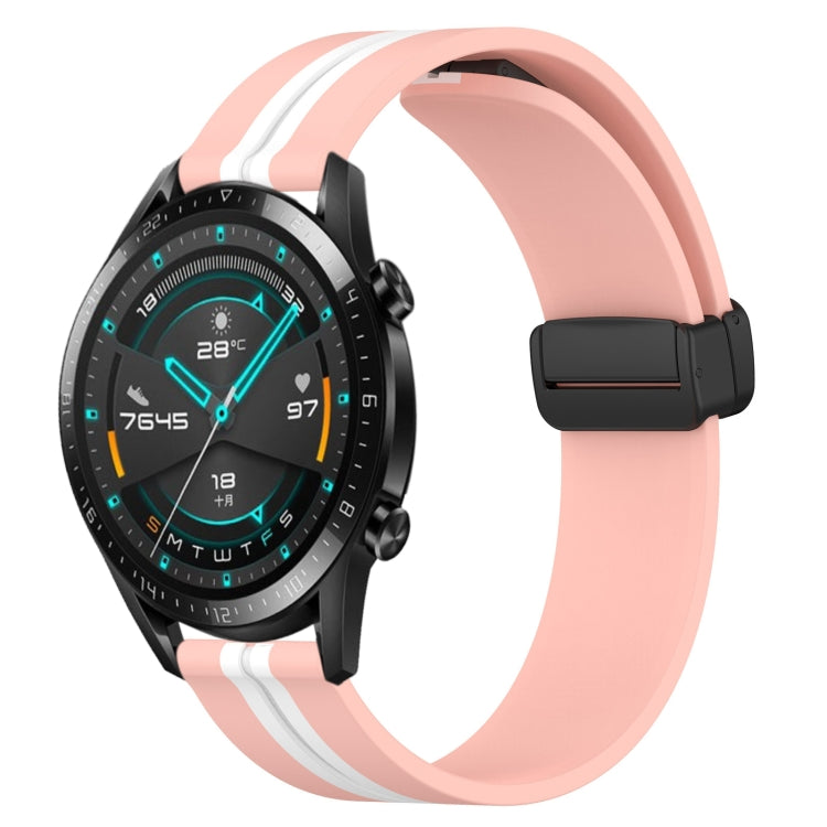 22mm Folding Magnetic Clasp Silicone Watch Band, For Huawei Watch 3 Pro, For Huawei GT2 Pro, For Huawei Watch GT 2E, For Huawei GT2 46mm