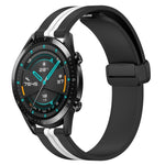 22mm Folding Magnetic Clasp Silicone Watch Band, For Huawei Watch 3 Pro, For Huawei GT2 Pro, For Huawei Watch GT 2E, For Huawei GT2 46mm