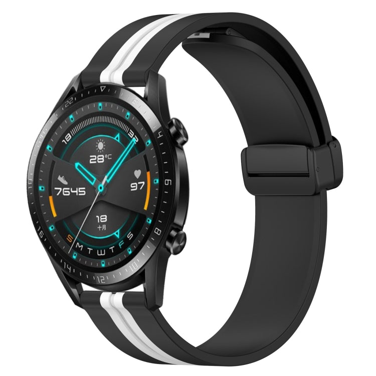 22mm Folding Magnetic Clasp Silicone Watch Band, For Huawei Watch 3 Pro, For Huawei GT2 Pro, For Huawei Watch GT 2E, For Huawei GT2 46mm