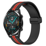 22mm Folding Magnetic Clasp Silicone Watch Band, For Huawei Watch 3 Pro, For Huawei GT2 Pro, For Huawei Watch GT 2E, For Huawei GT2 46mm