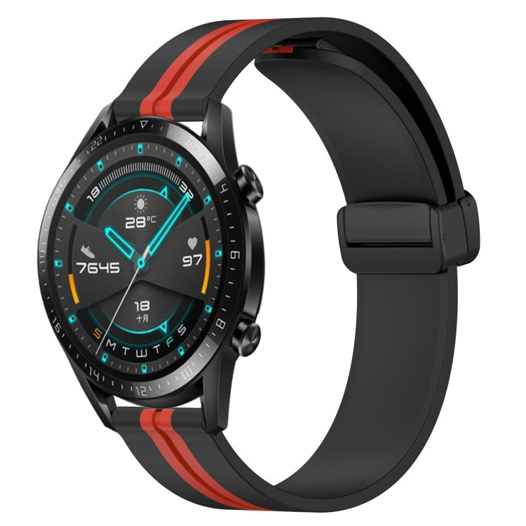 22mm Folding Magnetic Clasp Silicone Watch Band, For Huawei Watch 3 Pro, For Huawei GT2 Pro, For Huawei Watch GT 2E, For Huawei GT2 46mm