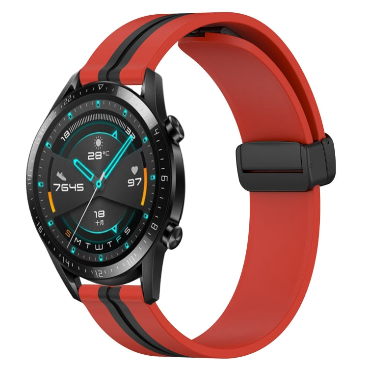 22mm Folding Magnetic Clasp Silicone Watch Band, For Huawei Watch 3 Pro, For Huawei GT2 Pro, For Huawei Watch GT 2E, For Huawei GT2 46mm