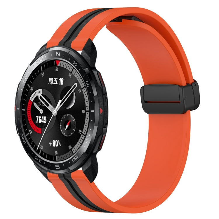 22mm Folding Magnetic Clasp Silicone Watch Band, For Honor Watch GS 3, For Honor Watch GS Pro, For Honor Magic Watch 2 46mm, For Honor Watch Dream