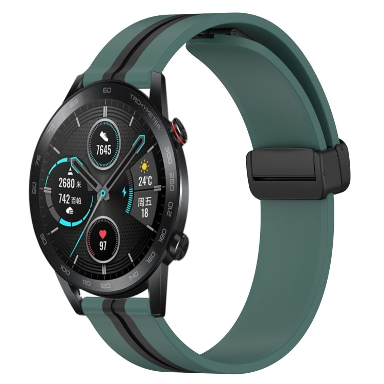 22mm Folding Magnetic Clasp Silicone Watch Band, For Honor Watch GS 3, For Honor Watch GS Pro, For Honor Magic Watch 2 46mm, For Honor Watch Dream