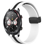 22mm Folding Magnetic Clasp Silicone Watch Band, For Honor Watch GS 3, For Honor Watch GS Pro, For Honor Magic Watch 2 46mm, For Honor Watch Dream