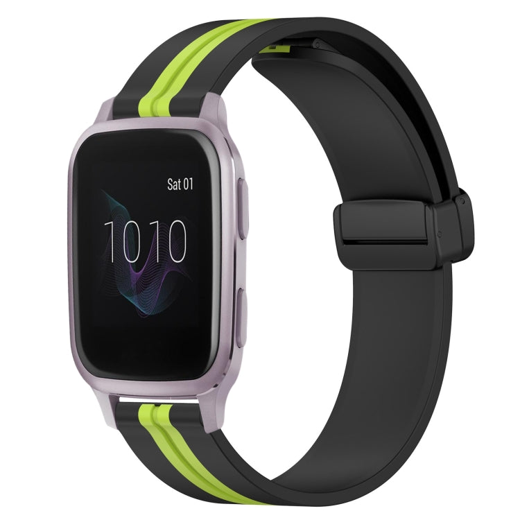 20mm Folding Magnetic Clasp Silicone Watch Band, For Garmin Forerunner 55, For Garmin Venu, For Garmin Venu SQ, For Garminmove Luxe