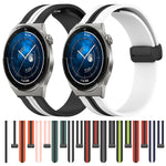 20mm Folding Magnetic Clasp Silicone Watch Band, For Huawei Watch GT3 Pro 43mm, For Huawei Watch GT3 42mm, For Huawei Watch GT2 42mm, For Huawei Watch 2