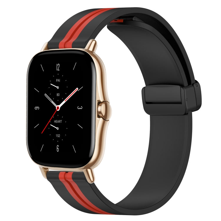 20mm Folding Magnetic Clasp Silicone Watch Band, For Amazfit GTS 4, For Amazfit GTS 3, For Amazfit GTS 2 Mini, For Amazfit GTS 2