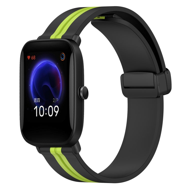 20mm Folding Magnetic Clasp Silicone Watch Band, For Amazfit GTS, For Amazfit GTR 42mm, For Amazfit Pop Pro, For Amazfit Pop