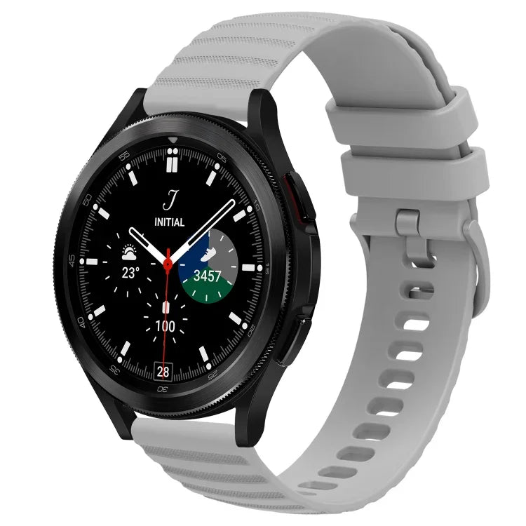 سوار ساعة سيليكون بلون صلب بنمط نقاط متموجة بعرض 20مم، لساعات Samsung Galaxy Watch 4 Classic بمقاس 42مم، و Samsung Galaxy Watch 4 Classic بمقاس 46مم، و Samsung Galaxy Watch Active 2 بمقاس 40مم، و Samsung Galaxy Watch Active 2 بمقاس 44مم
