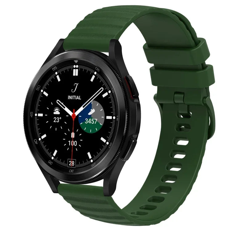 سوار ساعة سيليكون بلون صلب بنمط نقاط متموجة بعرض 20مم، لساعات Samsung Galaxy Watch 4 Classic بمقاس 42مم، و Samsung Galaxy Watch 4 Classic بمقاس 46مم، و Samsung Galaxy Watch Active 2 بمقاس 40مم، و Samsung Galaxy Watch Active 2 بمقاس 44مم