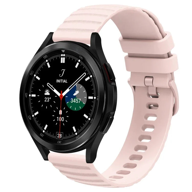 سوار ساعة سيليكون بلون صلب بنمط نقاط متموجة بعرض 20مم، لساعات Samsung Galaxy Watch 4 Classic بمقاس 42مم، و Samsung Galaxy Watch 4 Classic بمقاس 46مم، و Samsung Galaxy Watch Active 2 بمقاس 40مم، و Samsung Galaxy Watch Active 2 بمقاس 44مم