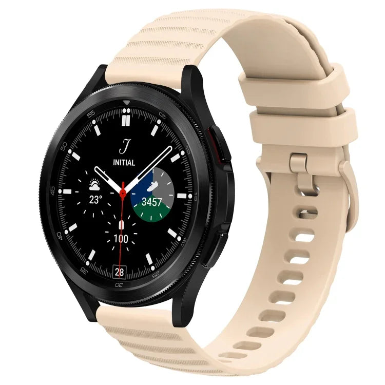 سوار ساعة سيليكون بلون صلب بنمط نقاط متموجة بعرض 20مم، لساعات Samsung Galaxy Watch 4 Classic بمقاس 42مم، و Samsung Galaxy Watch 4 Classic بمقاس 46مم، و Samsung Galaxy Watch Active 2 بمقاس 40مم، و Samsung Galaxy Watch Active 2 بمقاس 44مم