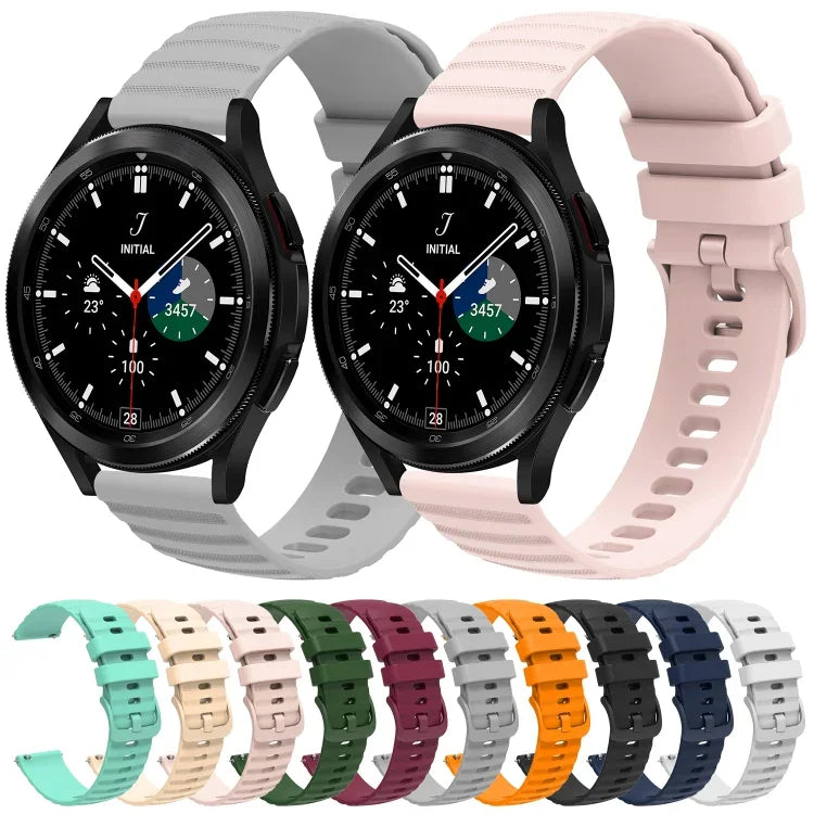 سوار ساعة سيليكون بلون صلب بنمط نقاط متموجة بعرض 20مم، لساعات Samsung Galaxy Watch 4 Classic بمقاس 42مم، و Samsung Galaxy Watch 4 Classic بمقاس 46مم، و Samsung Galaxy Watch Active 2 بمقاس 40مم، و Samsung Galaxy Watch Active 2 بمقاس 44مم