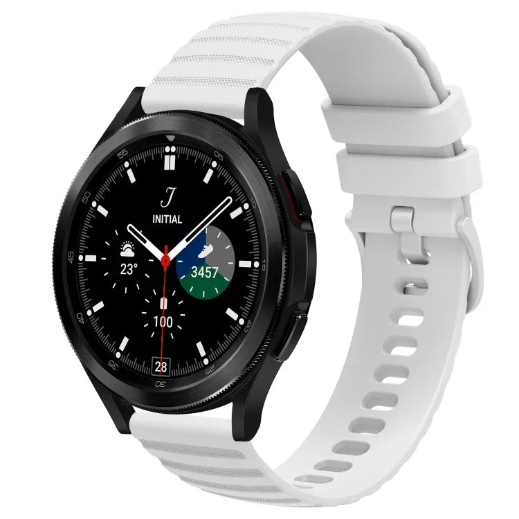 سوار ساعة سيليكون بلون صلب بنمط نقاط متموجة بعرض 20مم، لساعات Samsung Galaxy Watch 4 Classic بمقاس 42مم، و Samsung Galaxy Watch 4 Classic بمقاس 46مم، و Samsung Galaxy Watch Active 2 بمقاس 40مم، و Samsung Galaxy Watch Active 2 بمقاس 44مم
