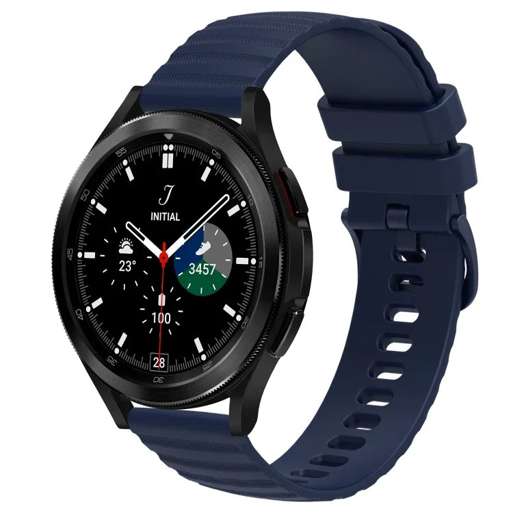 سوار ساعة سيليكون بلون صلب بنمط نقاط متموجة بعرض 20مم، لساعات Samsung Galaxy Watch 4 Classic بمقاس 42مم، و Samsung Galaxy Watch 4 Classic بمقاس 46مم، و Samsung Galaxy Watch Active 2 بمقاس 40مم، و Samsung Galaxy Watch Active 2 بمقاس 44مم