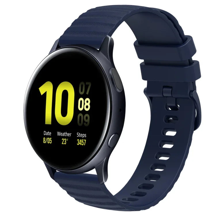 سوار ساعة سيليكون بلون صلب بنمط نقاط متموجة بعرض 20مم، لساعات Samsung Galaxy Watch 4 Classic بمقاس 42مم، و Samsung Galaxy Watch 4 Classic بمقاس 46مم، و Samsung Galaxy Watch Active 2 بمقاس 40مم، و Samsung Galaxy Watch Active 2 بمقاس 44مم