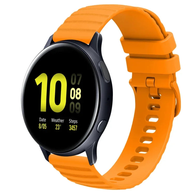 سوار ساعة سيليكون بلون صلب بنمط نقاط متموجة بعرض 20مم، لساعات Samsung Galaxy Watch 4 Classic بمقاس 42مم، و Samsung Galaxy Watch 4 Classic بمقاس 46مم، و Samsung Galaxy Watch Active 2 بمقاس 40مم، و Samsung Galaxy Watch Active 2 بمقاس 44مم