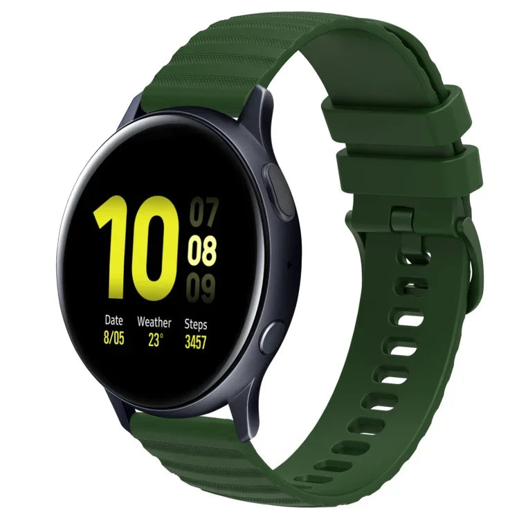 سوار ساعة سيليكون بلون صلب بنمط نقاط متموجة بعرض 20مم، لساعات Samsung Galaxy Watch 4 Classic بمقاس 42مم، و Samsung Galaxy Watch 4 Classic بمقاس 46مم، و Samsung Galaxy Watch Active 2 بمقاس 40مم، و Samsung Galaxy Watch Active 2 بمقاس 44مم