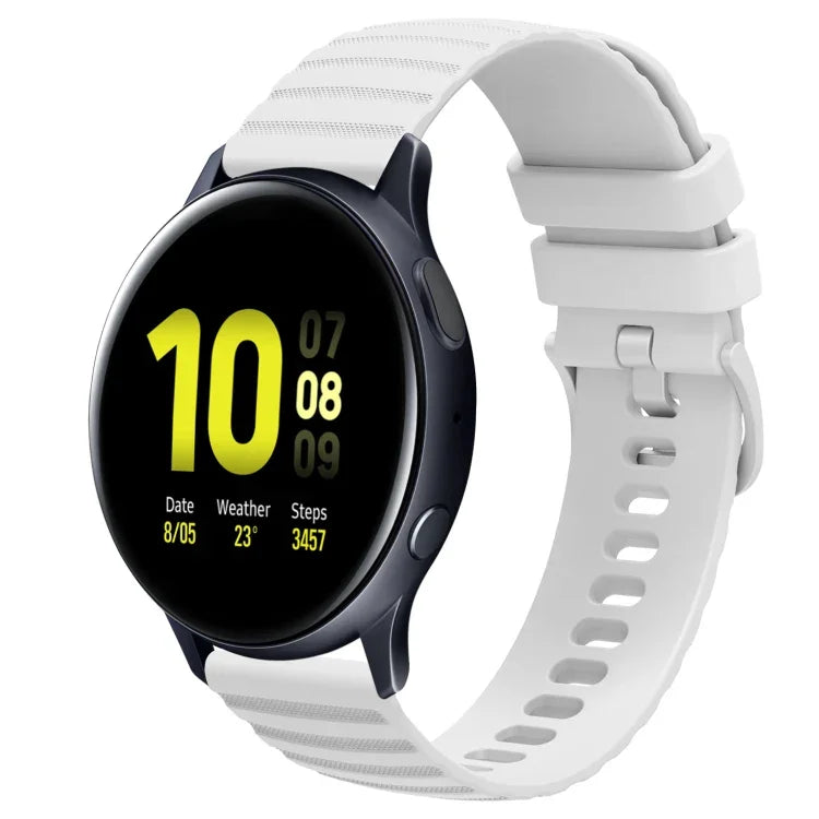 سوار ساعة سيليكون بلون صلب بنمط نقاط متموجة بعرض 20مم، لساعات Samsung Galaxy Watch 4 Classic بمقاس 42مم، و Samsung Galaxy Watch 4 Classic بمقاس 46مم، و Samsung Galaxy Watch Active 2 بمقاس 40مم، و Samsung Galaxy Watch Active 2 بمقاس 44مم